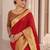 red soft silk blend woven saree with unstitched blouse piece