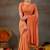 Raag varnam orange handloom gini cotton saree