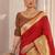 red soft silk blend woven saree with unstitched blouse piece