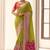 parrot green soft silk blend woven saree with unstitched blouse piece
