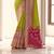 parrot green soft silk blend woven saree with unstitched blouse piece