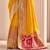 yellow soft silk blend woven saree with unstitched blouse piece
