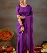 Raag varnam purple handloom gini cotton saree