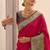magenta soft silk blend woven saree with unstitched blouse piece