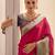 magenta soft silk blend woven saree with unstitched blouse piece