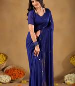Raag varnam royal blue handloom gini cotton saree