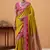 mehendi satin silk blend woven saree with unstitched blouse piece
