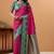 magenta satin silk blend woven saree with unstitched blouse piece