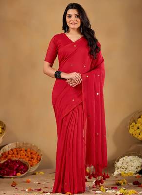 Raag varnam red handloom gini cotton saree 3