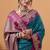 teal satin silk blend woven saree with unstitched blouse piece