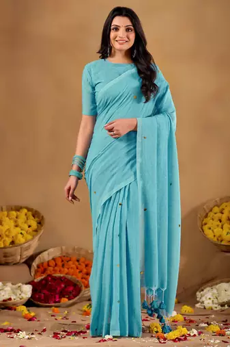 Raag varnam sky handloom gini cotton saree