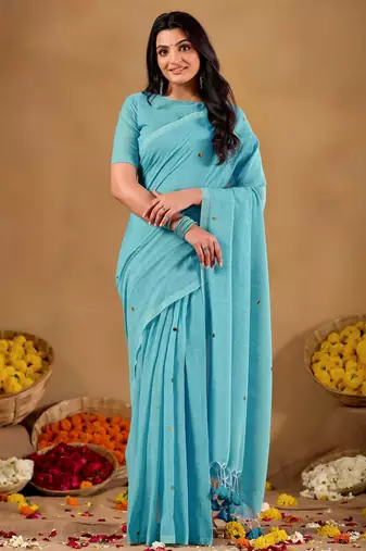Raag varnam sky handloom gini cotton saree