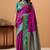 purple satin silk blend woven saree with unstitched blouse piece