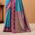 blue satin silk blend woven saree with unstitched blouse piece