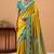 yellow satin silk blend woven saree with unstitched blouse piece