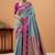greytin silk blend woven saree with unstitched blouse piece