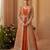 Orange chinon free size stitched anarkali suit with embroidery & sequence work