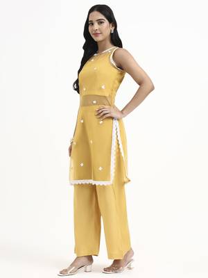 yellow organza co-ord set 2