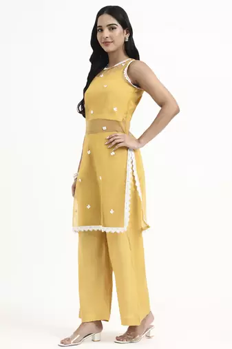  yellow organza co-ord set