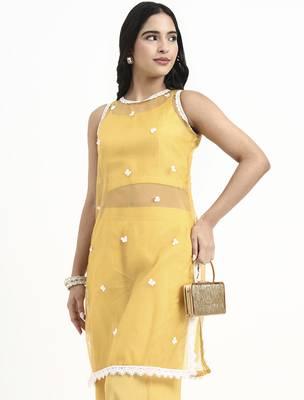  yellow organza co-ord set 5