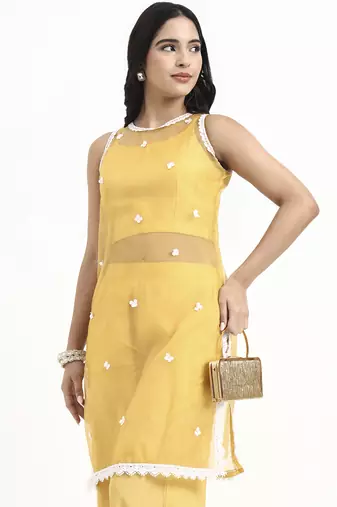  yellow organza co-ord set