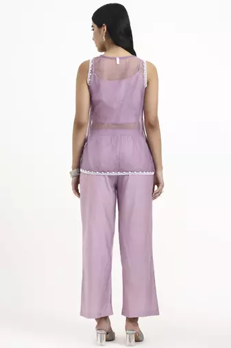  lavender organza western style co-ord set