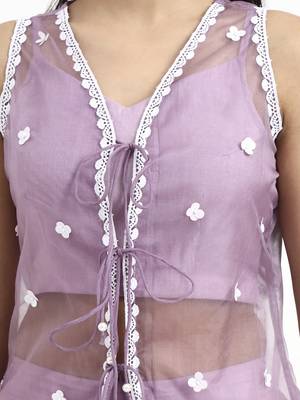  lavender organza western style co-ord set 4