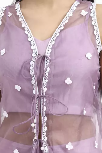  lavender organza western style co-ord set