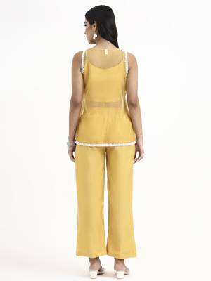  yellow organza western style co-ord set 3