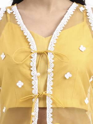  yellow organza western style co-ord set 4