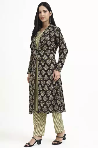  black cotton jacket co-ord set