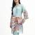  turquoise blue digtal print straight muslin co-ord set