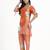  orange digtal print a-line muslin co-ord set