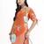  orange digtal print a-line muslin co-ord set