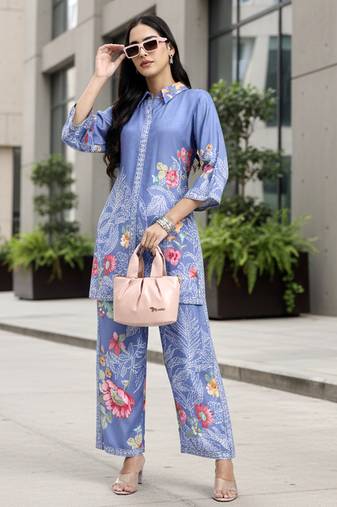  blue muslin co-ord set