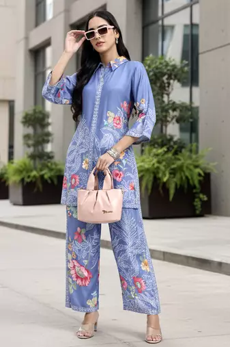  blue muslin co-ord set