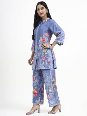  blue muslin co-ord set 2