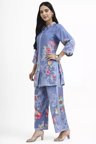  blue muslin co-ord set