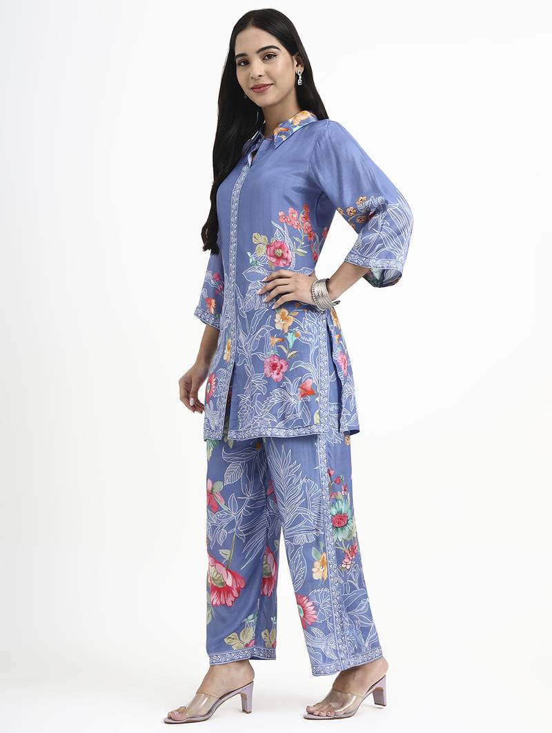  blue muslin co-ord set