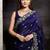 Purple Color Plain Saree With Sequins Embroidery And Jaipuri Dori Work  Satin Silk Blend Saree