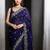 Purple Color Plain Saree With Sequins Embroidery And Jaipuri Dori Work  Satin Silk Blend Saree