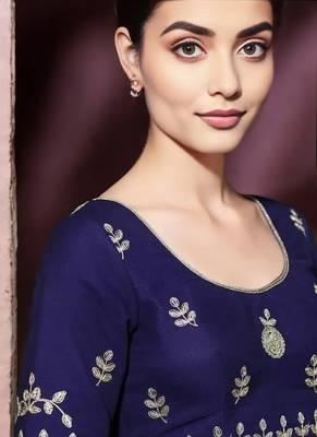 Purple Color Plain Saree With Sequins Embroidery And Jaipuri Dori Work  Satin Silk Blend Saree 3