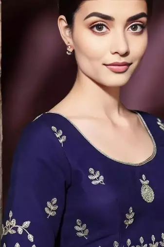 Purple Color Plain Saree With Sequins Embroidery And Jaipuri Dori Work  Satin Silk Blend Saree
