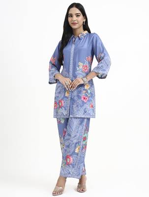  blue muslin co-ord set 5