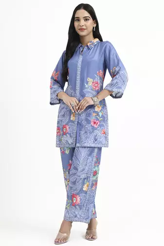  blue muslin co-ord set