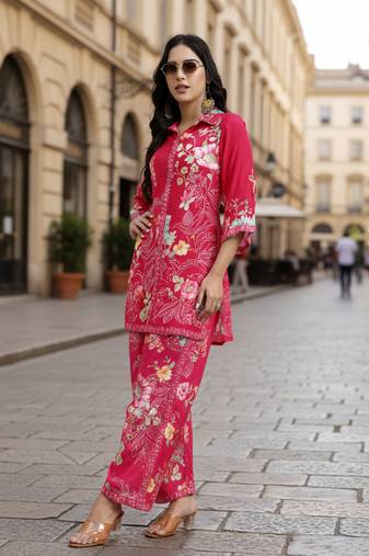  pink muslin co-ord set