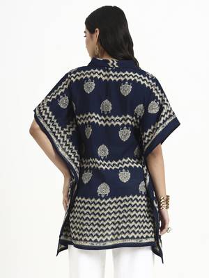  navy blue cotton kaftan top 3