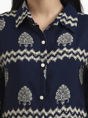  navy blue cotton kaftan top 4