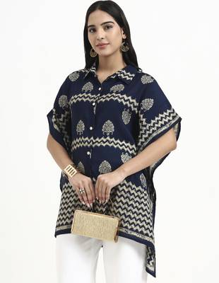  navy blue cotton kaftan top 5