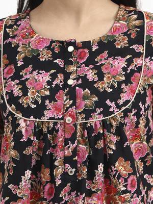  black and pink cotton flare top 4